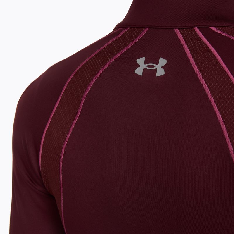Vyriški marškinėliai Under Armour ColdGear Textured 1/2 Zip dark maroon/fuchsia dusk/metallic silver 4