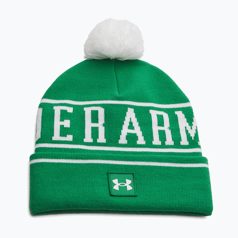 Vyriška žieminė kepurė Under Armour Halftime Pom Beanie team kelly green/white/white