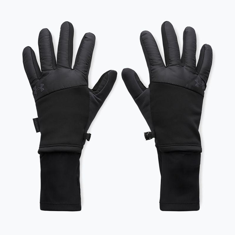 Vyriškos bėgimo pirštinės Under Armour Storm Fleece Run black/black/reflective