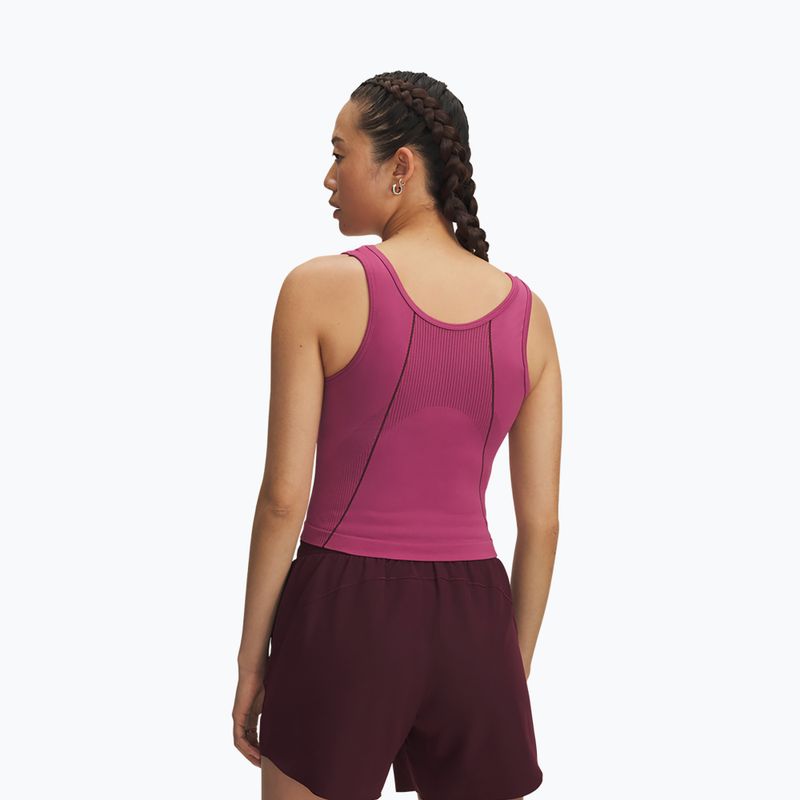 Moteriški treniruočių marškinėliai Under Armour Vanish Seamless Tank fuchsia dusk/dark maroon/dark maroon 2