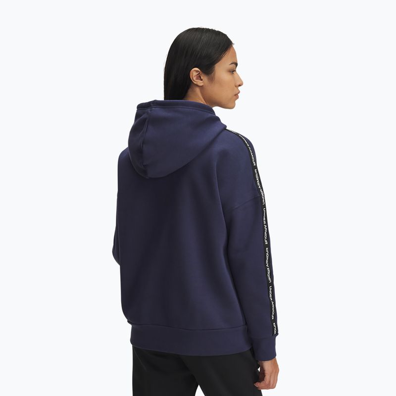 Moteriškas džemperis su gobtuvu Under Armour Icon Fleece Taped Hoody washed navy/white 2