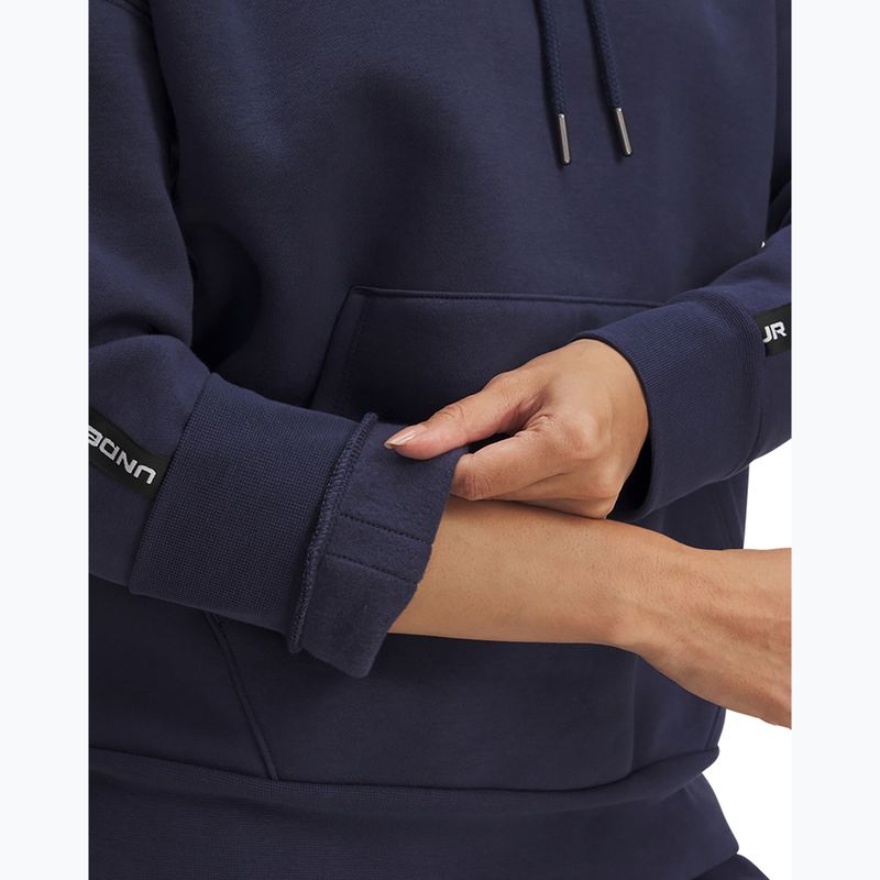 Moteriškas džemperis su gobtuvu Under Armour Icon Fleece Taped Hoody washed navy/white 3