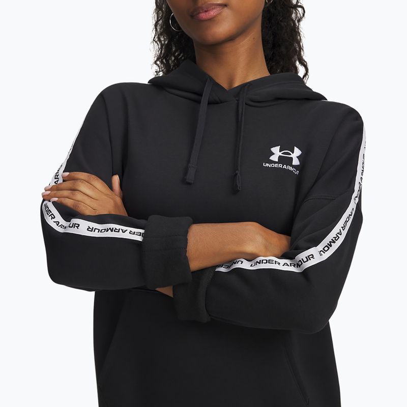 Moteriškas džemperis su kapišonu Under Armour Icon Fleece Taped Hoody black/white 3