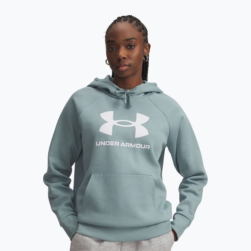 Moteriškas džemperis Under Armour Rival Fleece Big Logo Hoody serpentine/white