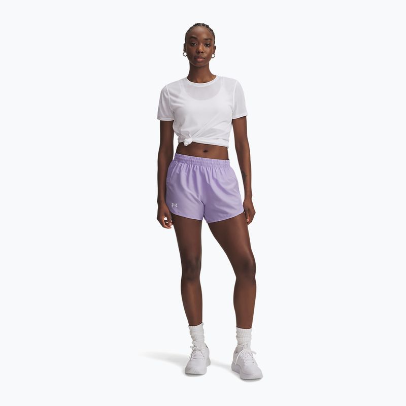 Moteriški bėgimo šortai Under Armour Fly By 3" transparent/transparent/reflective 2