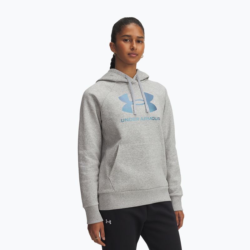 Moteriškas džemperis Under Armour Rival Feelce Shimmer Hoody mod gray light heather/iridescent