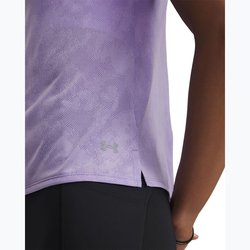 Moteriški bėgimo marškinėliai Under Armour Launch Jacquard transparent/reflective 3