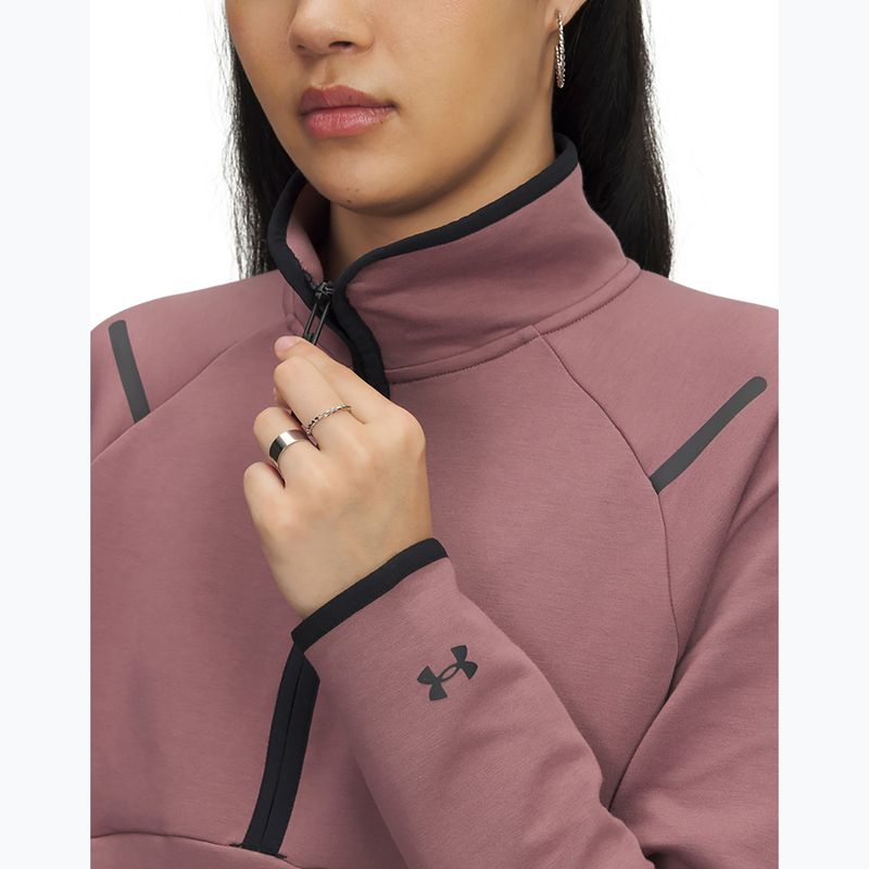 Moteriškas treniruočių džemperis Under Armour Unstoppable Fleece HZ maroon mist/black 3