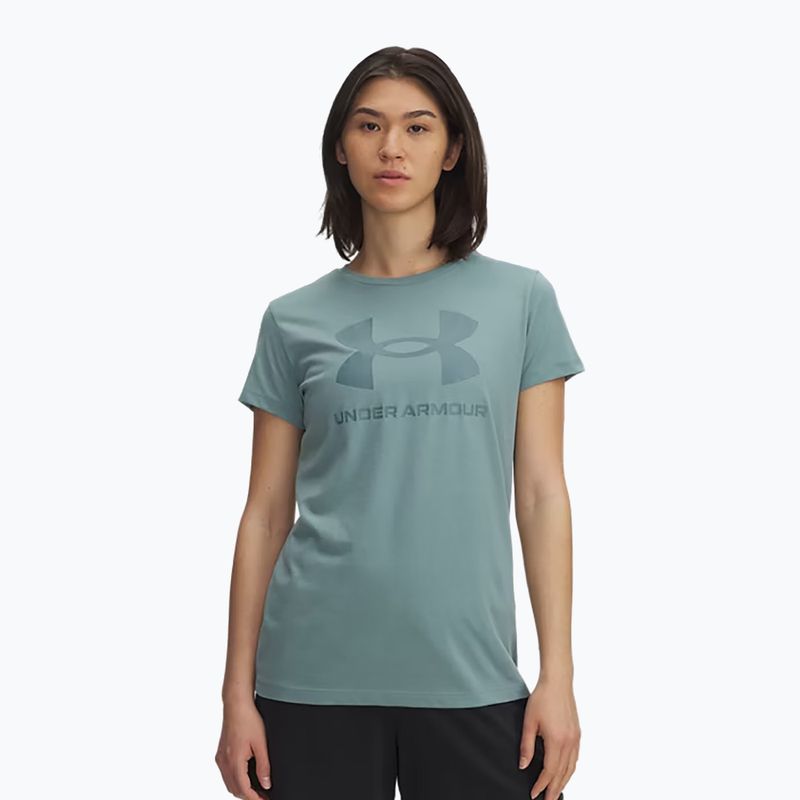 Moteriški treniruočių marškinėliai Under Armour Rival Logo serpentine/jasper blue