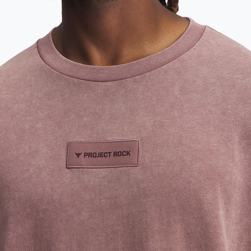 Vyriški treniruočių marškinėliai Under Armour Project Rock Heavyweight Oversized maroon mist/black 3