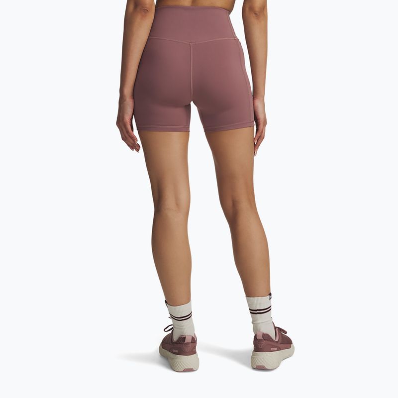 Moteriški treniruočių šortai Under Armour Project Rock Middie maroon mist/black 2