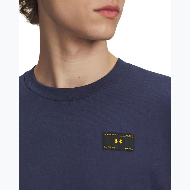 Vyriški marškinėliai Under Armour Woven Label Heavyweight washed navy/black 3