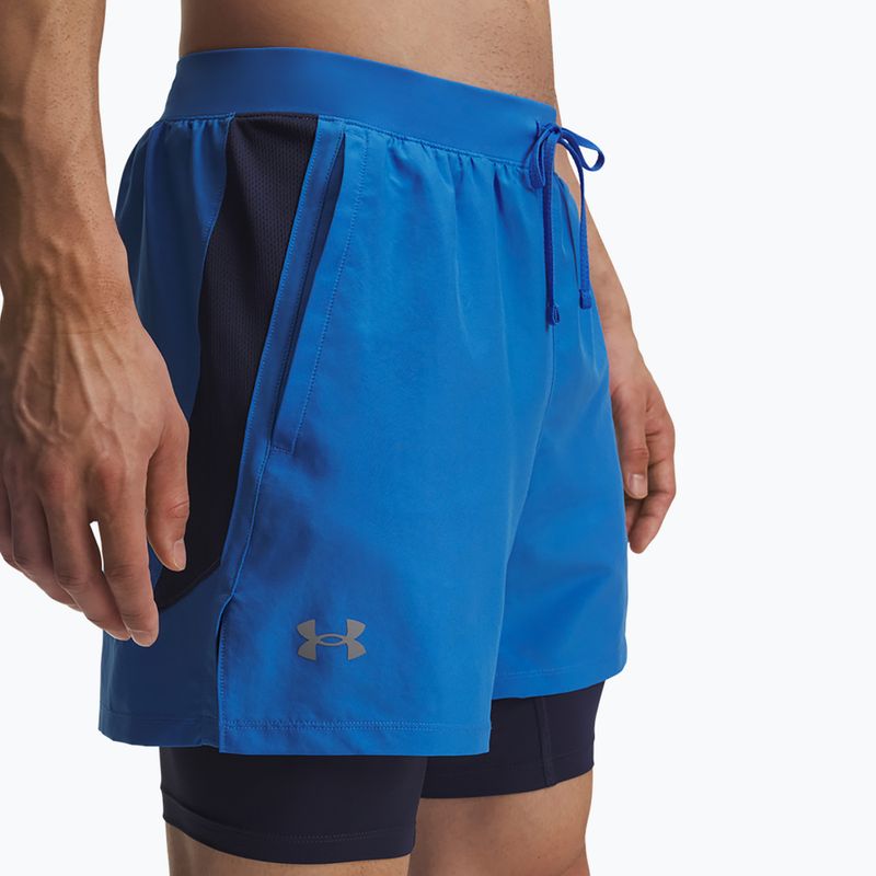 Vyriški bėgimo šortai Under Armour Launch 5" 2in1 blue atlantis/washed navy/reflective 4