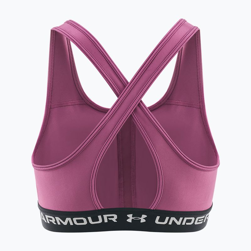 Sportinė liemenėlė Under Armour Crossback Mid fuchsia dusk/black/white 2