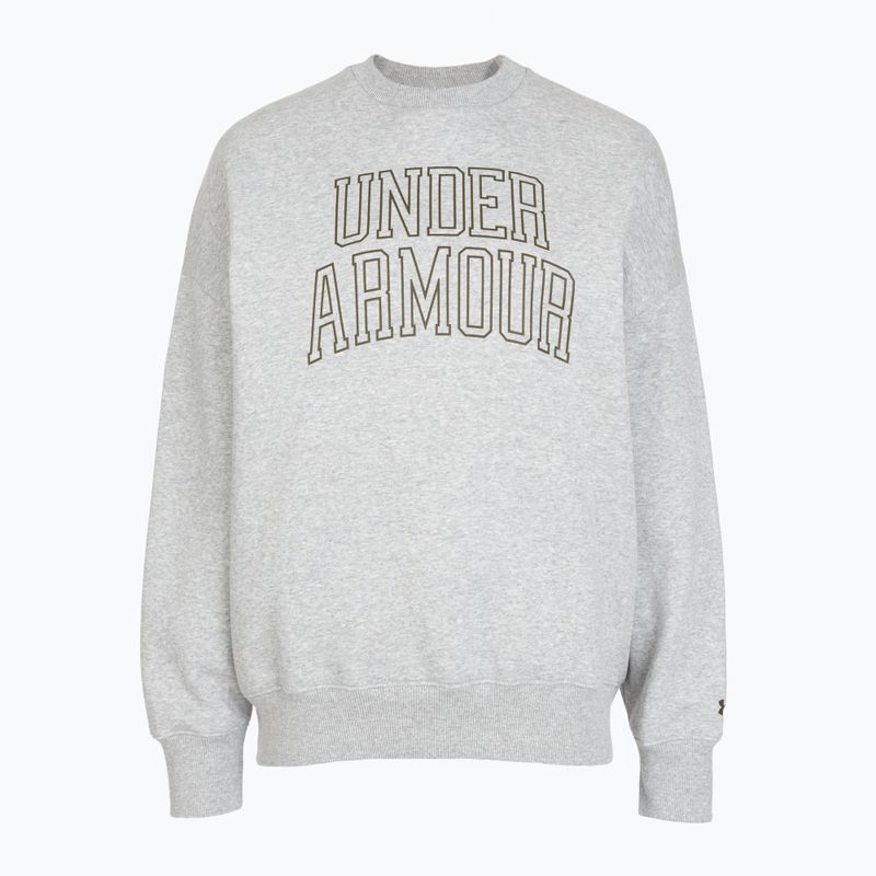 Moteriškas džemperis Under Armour Rival Fleece Varsity Crew halo gray light heather/expedition green 3