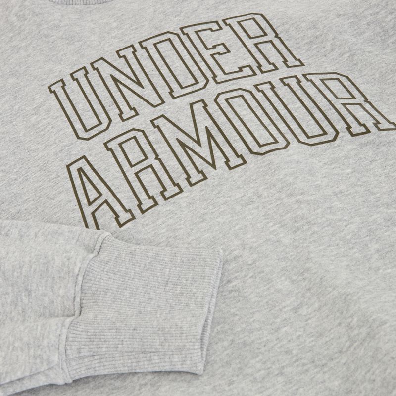 Moteriškas džemperis Under Armour Rival Fleece Varsity Crew halo gray light heather/expedition green 5