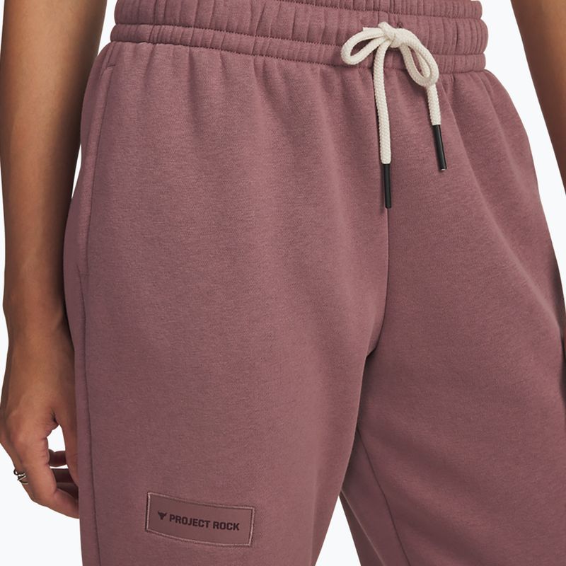 Moteriškos treniruočių kelnės Under Armour Project Rock Icon maroon mist/black 3