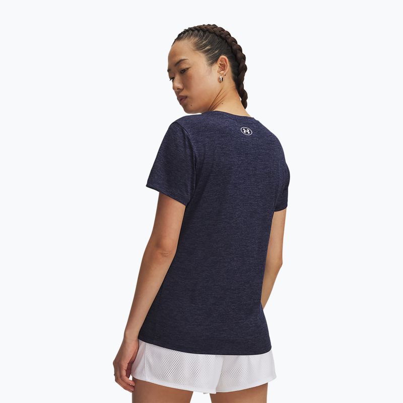 Moteriški treniruočių marškinėliai Under Armour Tech Twist midnight navy/white 2
