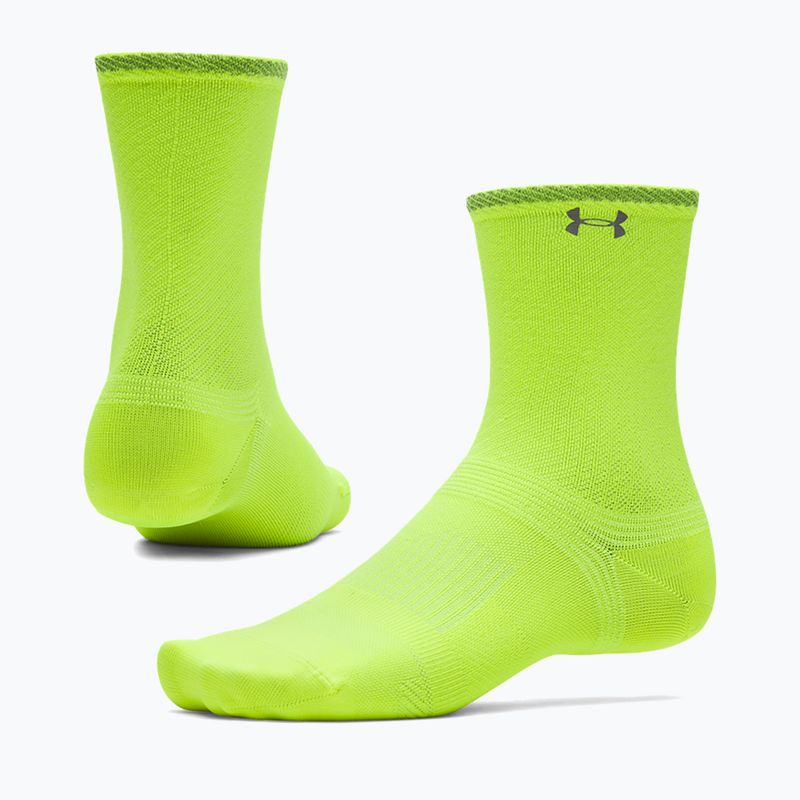 Kojinės Under Armour Velociti Lite Crew high vis yellow/high vis yellow/white 3