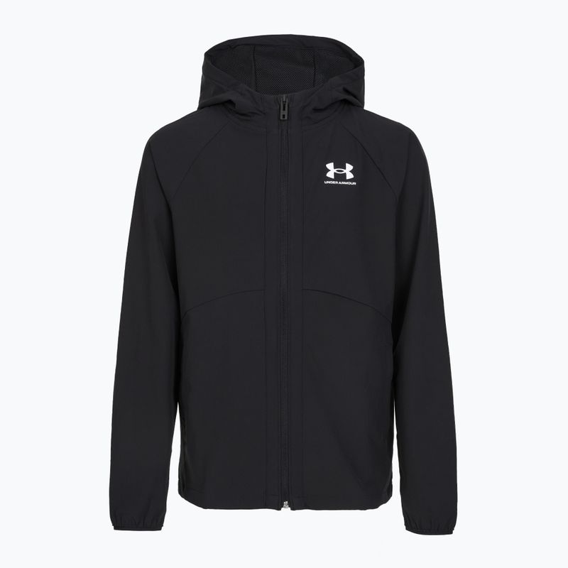 Vaikiška sportinė striukė Under Armour Vibe Woven Windbreaker Jacket juoda/balta
