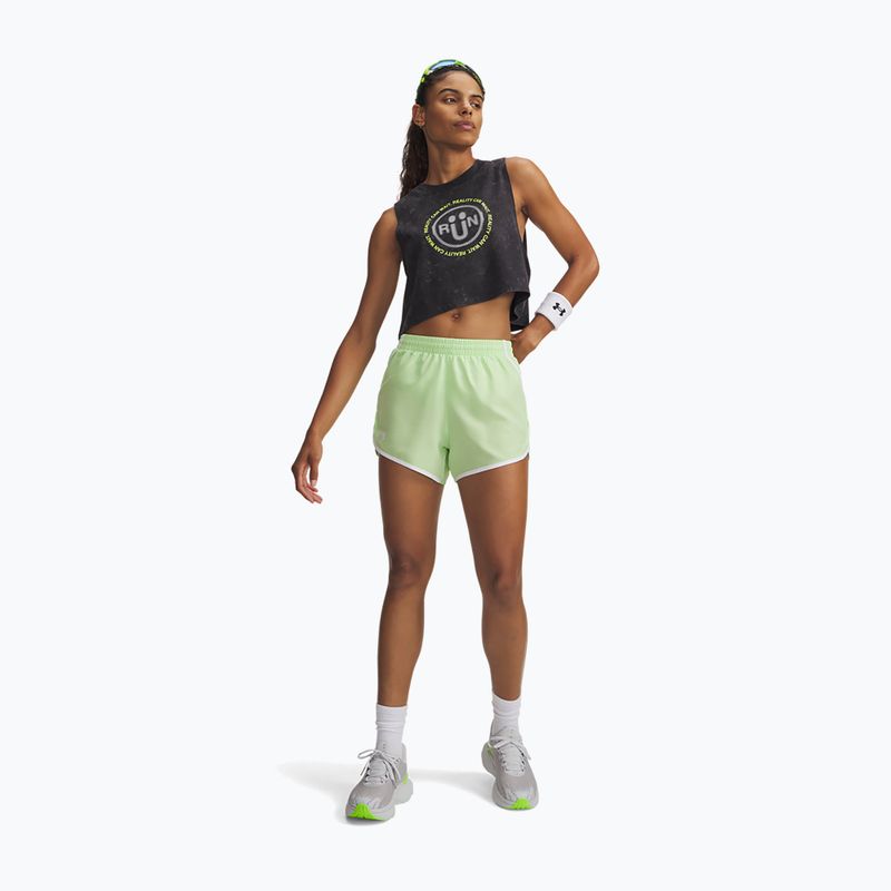 Moteriški bėgimo šortai Under Armour Fly By 3" lumos lime/white 2