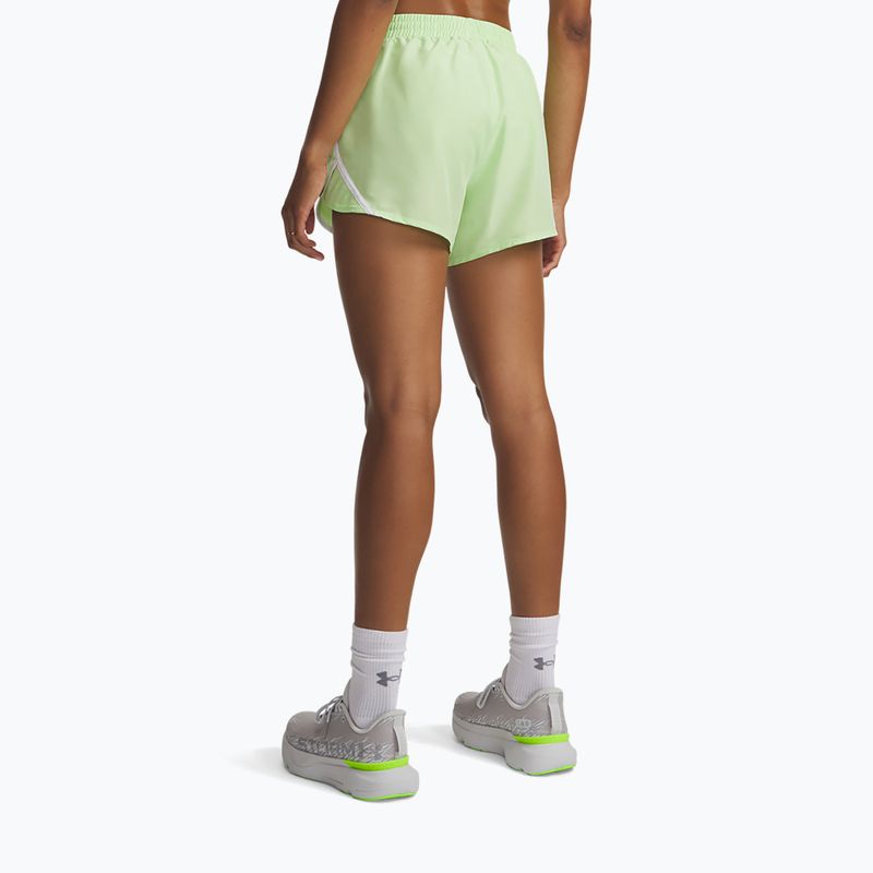 Moteriški bėgimo šortai Under Armour Fly By 3" lumos lime/white 3