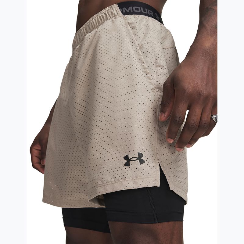 Vyriški treniruočių šortai Under Armour Vanish Woven 2.0 2IN1 Shorts timberwolf taupe/black 4