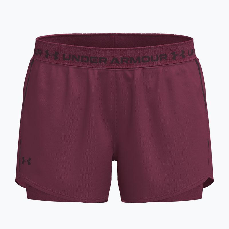 Moteriški treniruočių šortai Under Armour Tech Play Up 2IN1 Shorts claret/claret/ox blood