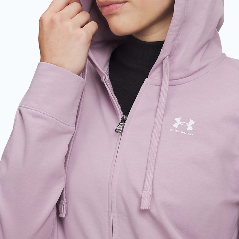 Moteriškas džemperis Under Armour Sport Terry FZ mauve pink/white 3