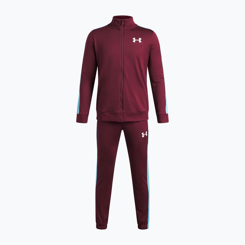 Vaikiškas sportinis kostiumas Under Armour Knit Track Suit vintage maroon/fresco blue/white