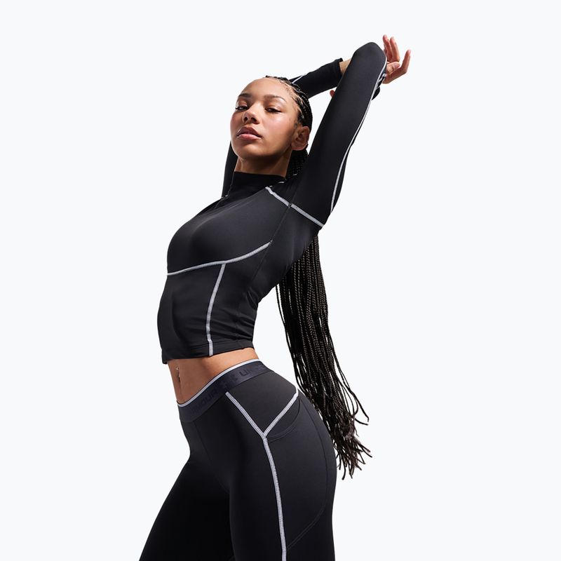 Moteriški treniruočių marškinėliai ilgomis rankovėmis Under Armour ColdGear Elite Mock ultimate black/reflective 5