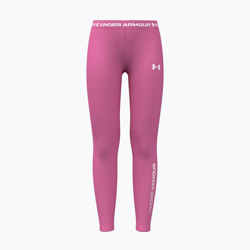 Vaikiškos tamprės Under Armour HeatGear Branded Leggings pink frenzy/white
