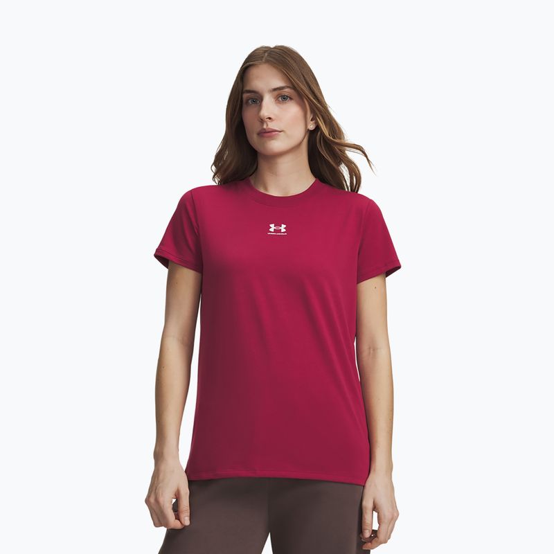 Moteriški marškinėliai Under Armour Rival Core claret/white