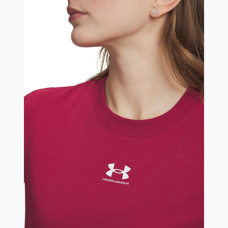 Moteriški marškinėliai Under Armour Rival Core claret/white 3