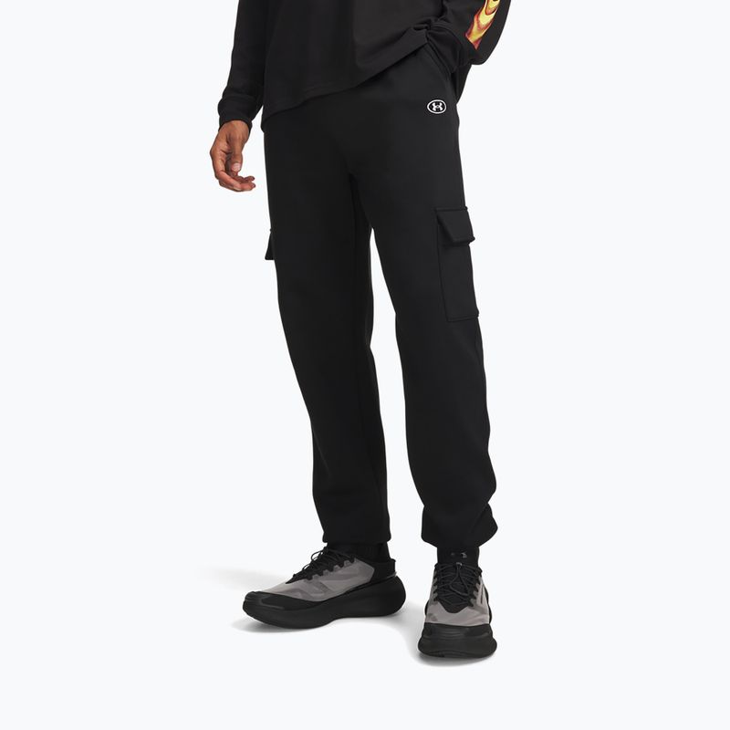 Vyriškos kelnės Under Armour Rival Fleece Cargo ultimate black/white