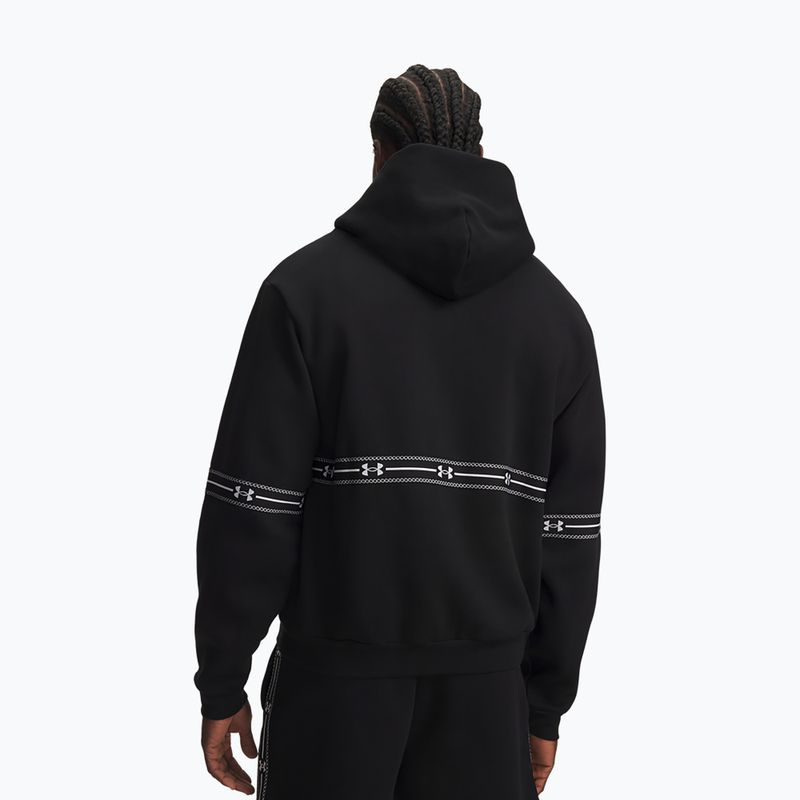 Vyriškas džemperis Under Armour Icon Fleece Taped Full Zip ultimate black/white 2