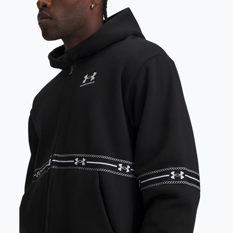 Vyriškas džemperis Under Armour Icon Fleece Taped Full Zip ultimate black/white 3
