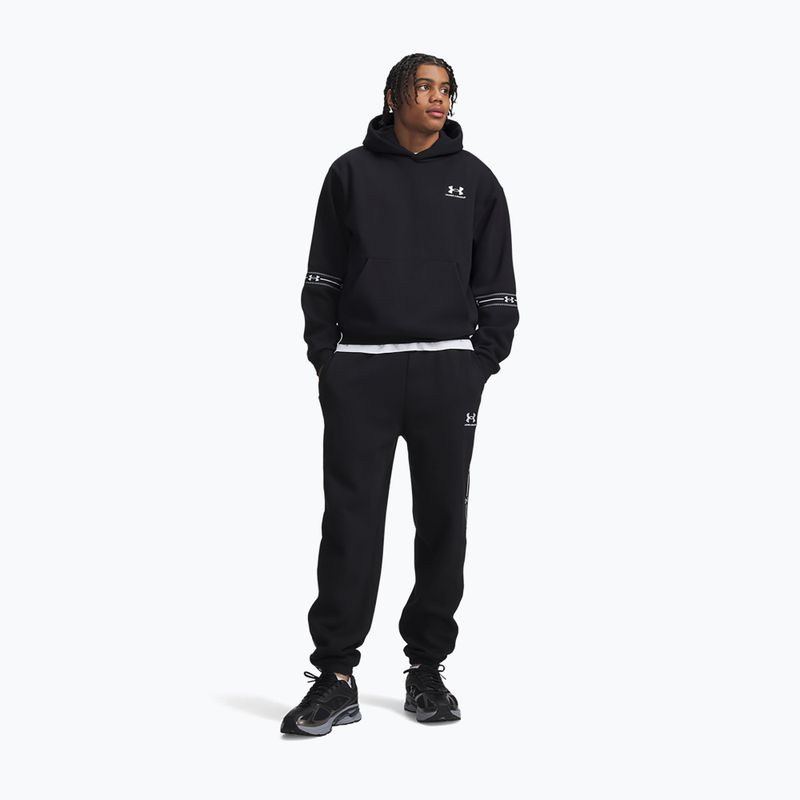 Vyriškos kelnės Under Armour Icon Fleece Taped Jogger ultimate black/white 2