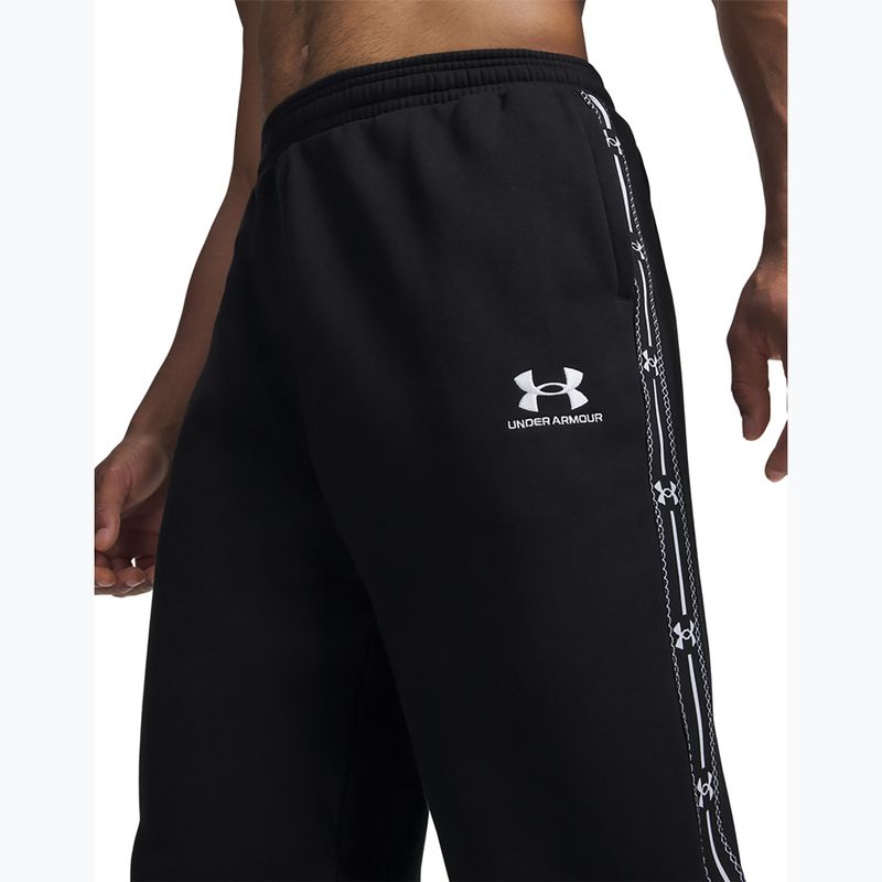Vyriškos kelnės Under Armour Icon Fleece Taped Jogger ultimate black/white 4