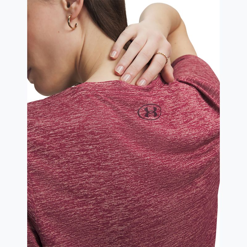 Moteriški treniruočių marškinėliai Under Armour Tech V-Twist claret/ox blood 3
