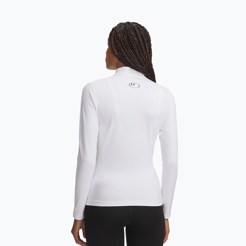 Moteriški treniruočių marškinėliai ilgomis rankovėmis Under Armour ColdGear Mock LS white/halo gray 2