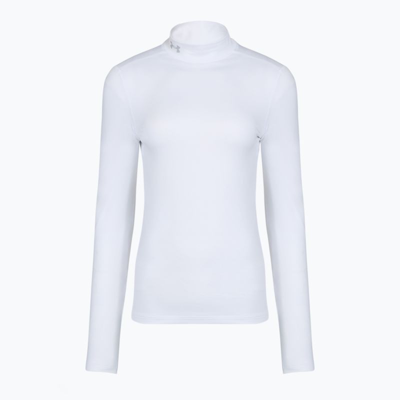 Moteriški treniruočių marškinėliai ilgomis rankovėmis Under Armour ColdGear Mock LS white/halo gray 4