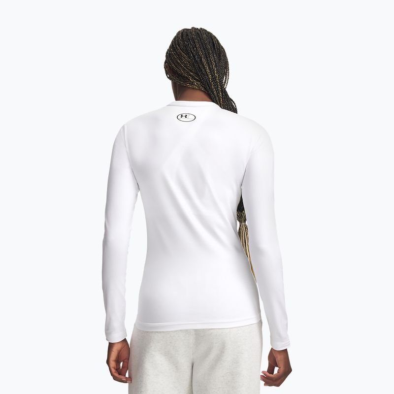 Moteriški treniruočių marškinėliai ilgomis rankovėmis Under Armour ColdGear Crew white/halo gray 2