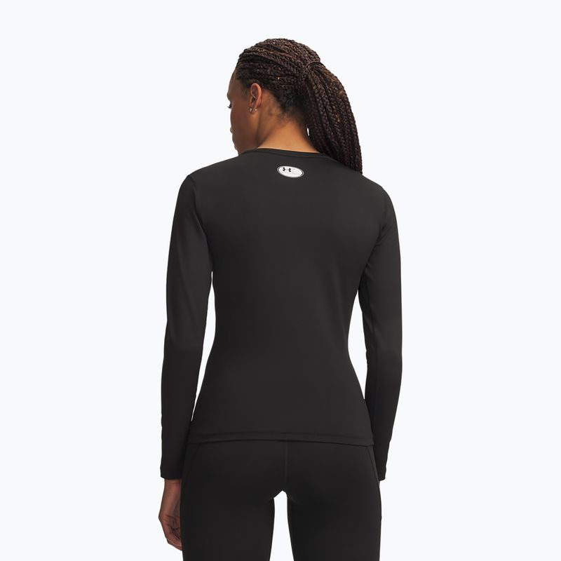 Moteriški treniruočių marškinėliai ilgomis rankovėmis Under Armour ColdGear Crew ultimate black/white 2