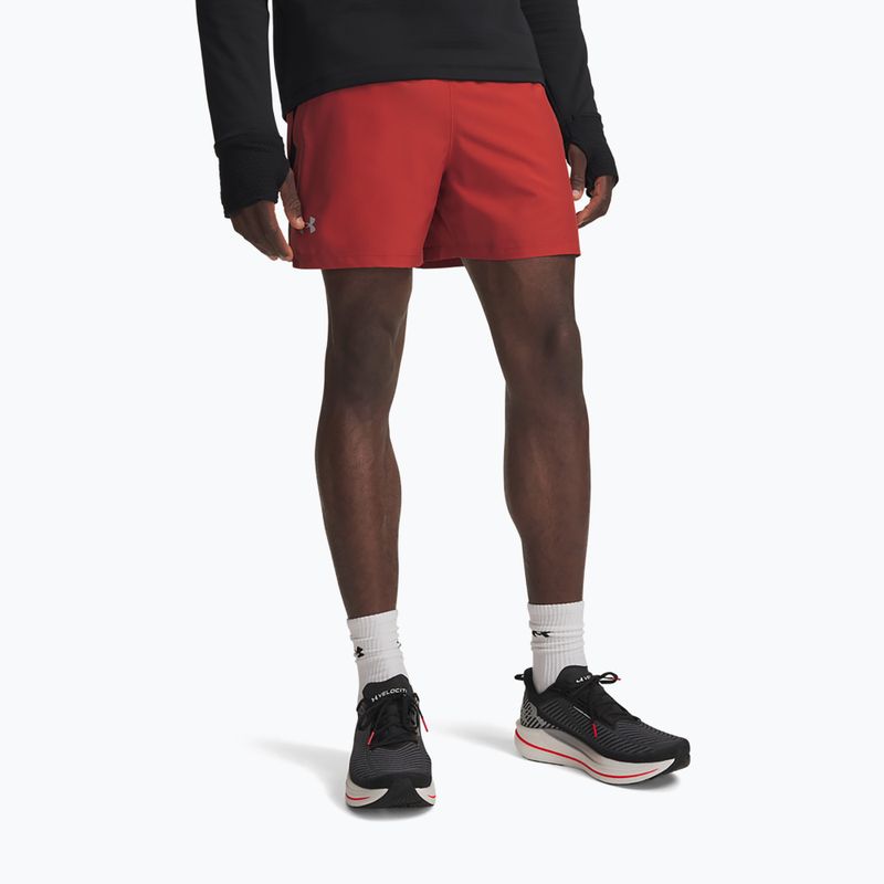 Vyriški bėgimo šortai Under Armour Launch 5" Shorts heritage red/black/reflective