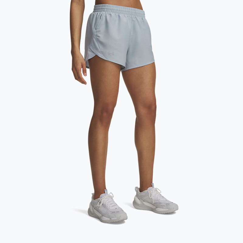 Moteriški bėgimo šortai Under Armour Fly By 3" Shorts blue fog/blue fog/reflective