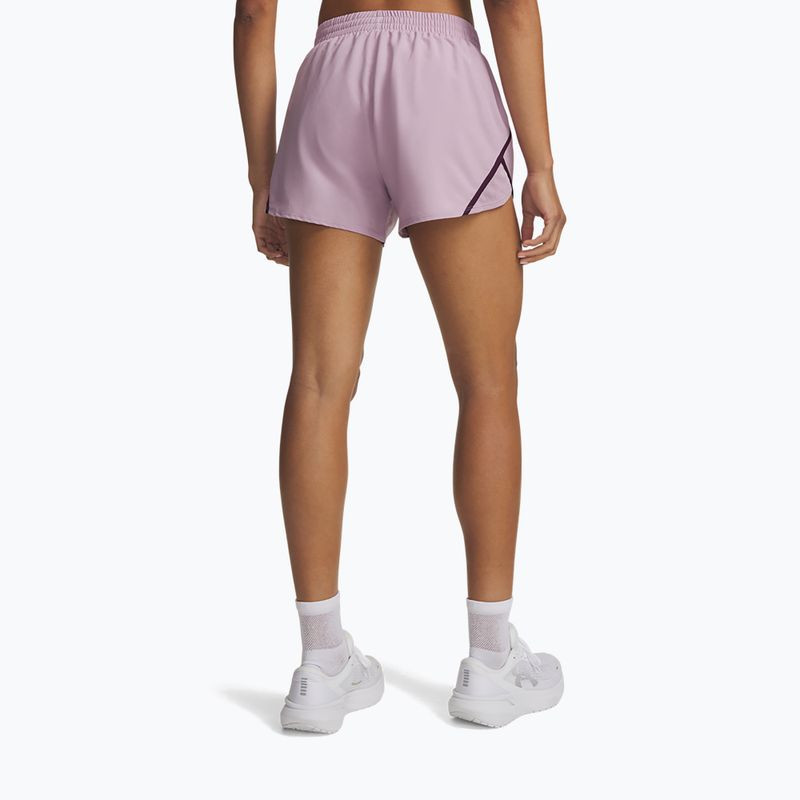 Moteriški bėgimo šortai Under Armour Fly By 3" Shorts mauve pink/purple echo/reflective 3