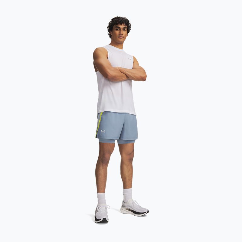 Vyriški bėgimo šortai Under Armour Launch 5" 2IN1 Shorts blue wind/blue fog/reflective 2