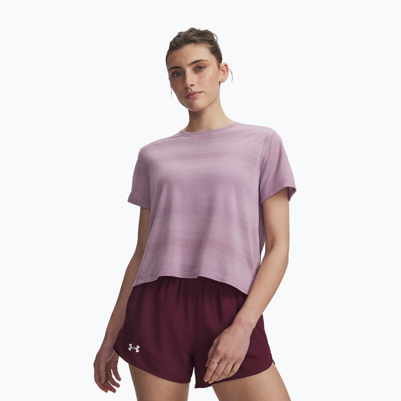 Moteriški bėgimo marškinėliai Under Armour Velociti SS mauve pink/reflective