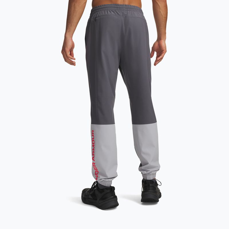 Vyriškos treniruočių kelnės Under Armour Tech Utility Woven Pants castlerock/mod gray/racer red 3